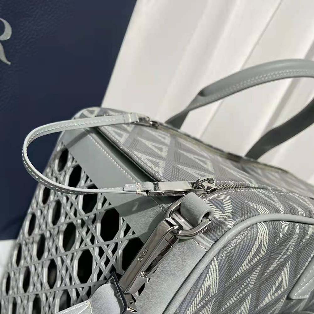 TÚI Dior Gray CD Diamond Canvas and Smooth Calfskin