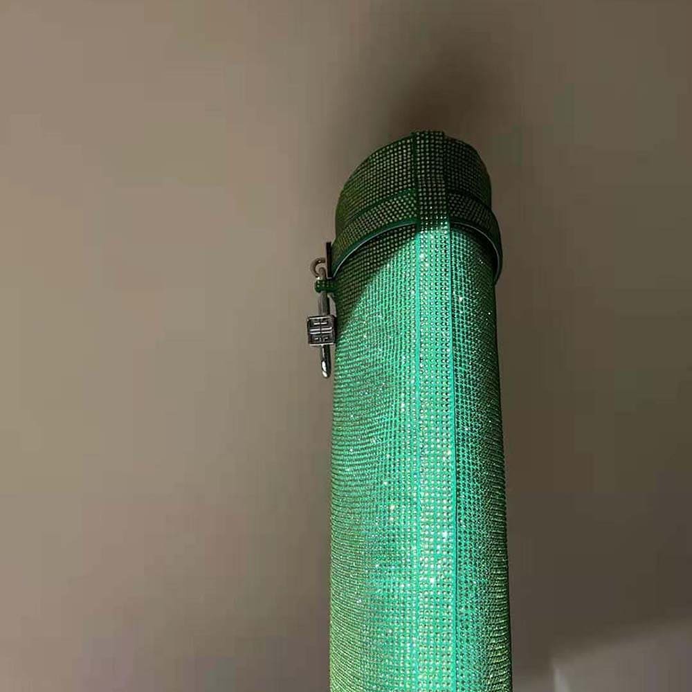 GIÀY Givenchy Women Shark Lock Boots in Satin with Strass-Green