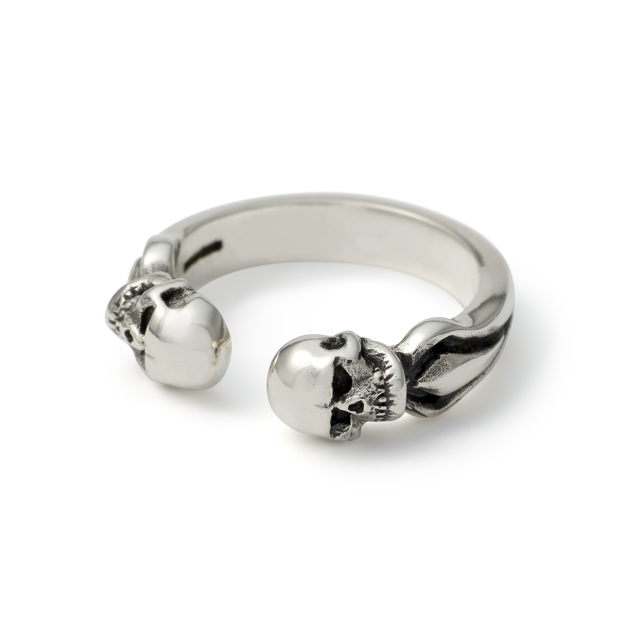THE Double Headed Skull silver sterling 925 Italia