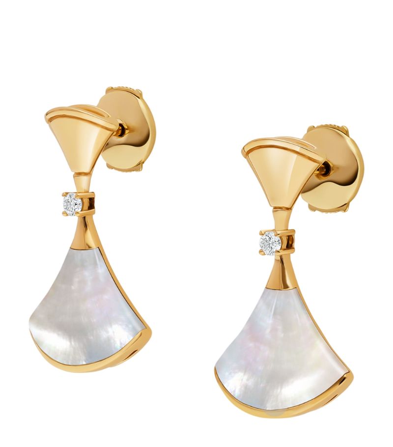Bông tai BVLGARI Yellow Gold and Mother of Pearl Diva's Dream Earrings vàng vàng 18K
