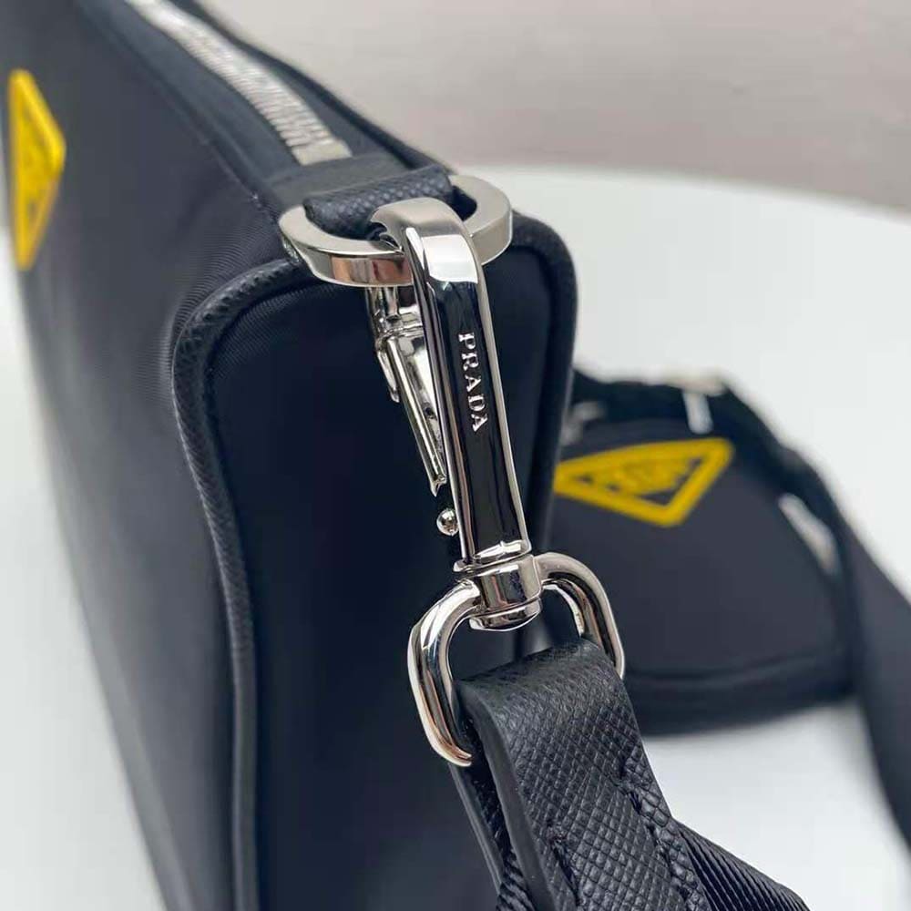 TÚI Prada Men Nylon Cross-Body Bag with External Zipper Pocket-Black