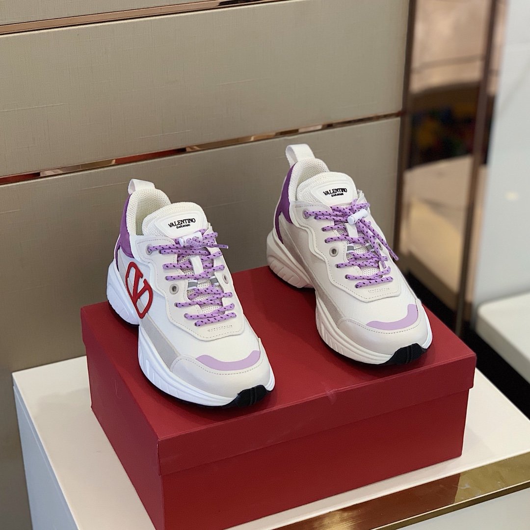 GIÀY VALENTINO V LOGO LEATHER SNEAKER SHOES AAA
