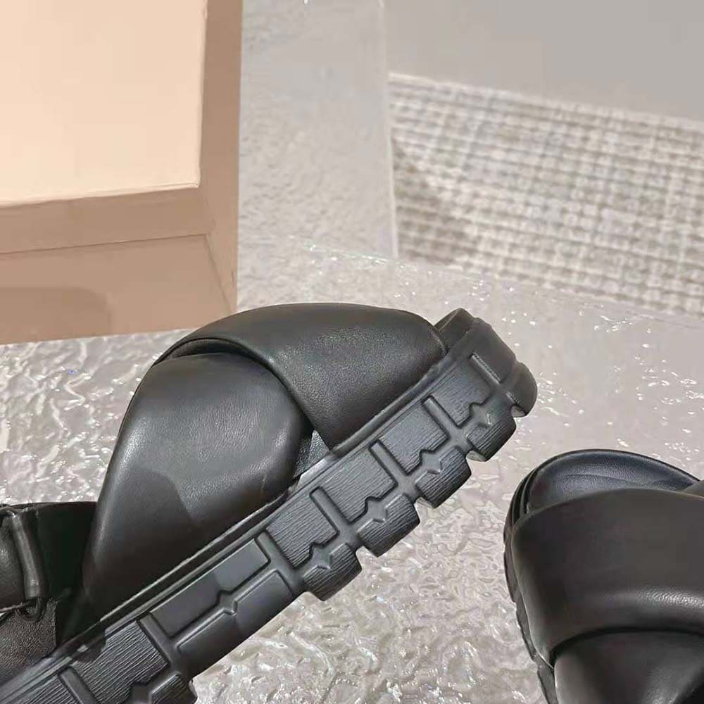DÉP SANDALS Miu Miu Women Sporty Nappa Leather Sandals-Black