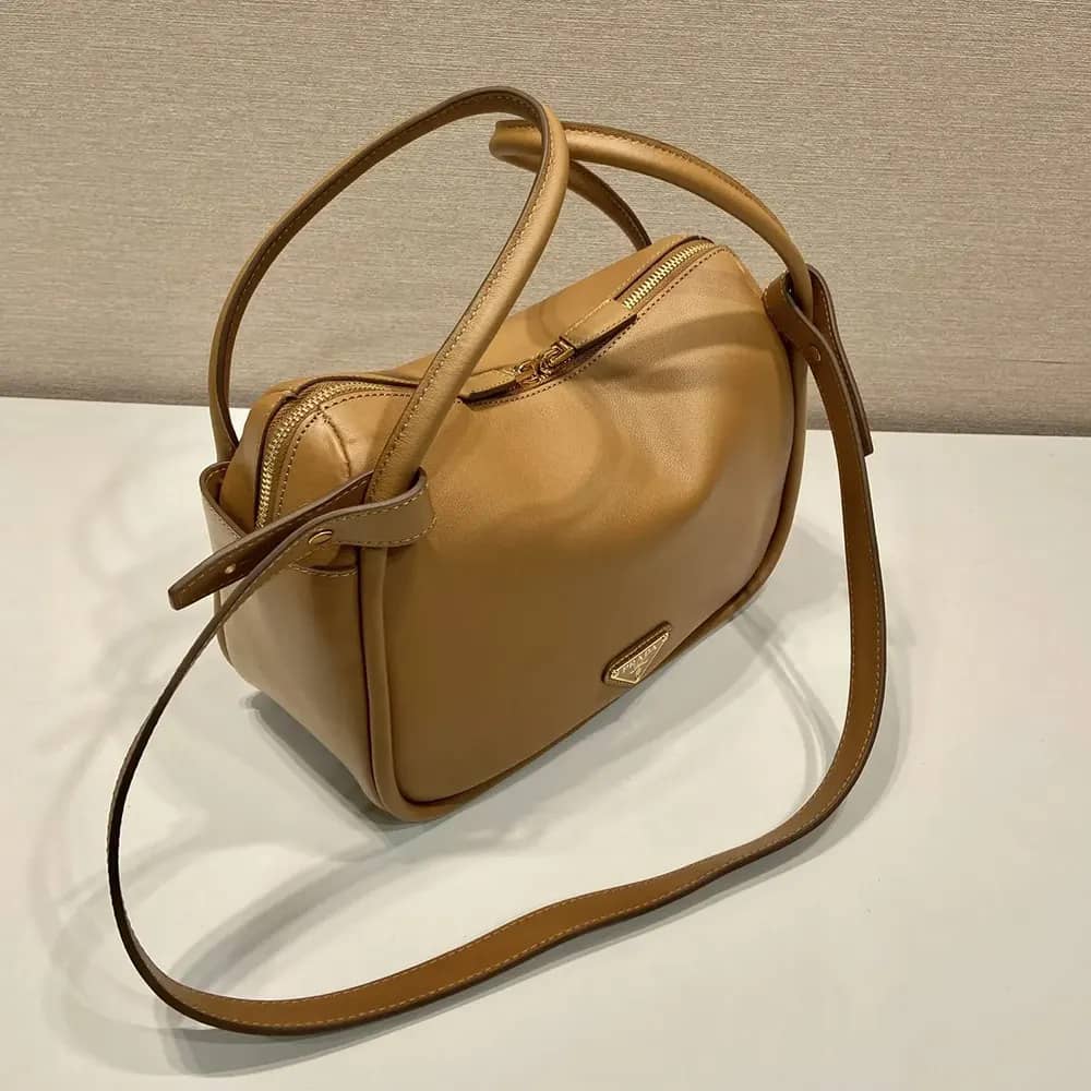 TÚI PRADA Women Leather Brown Handbag