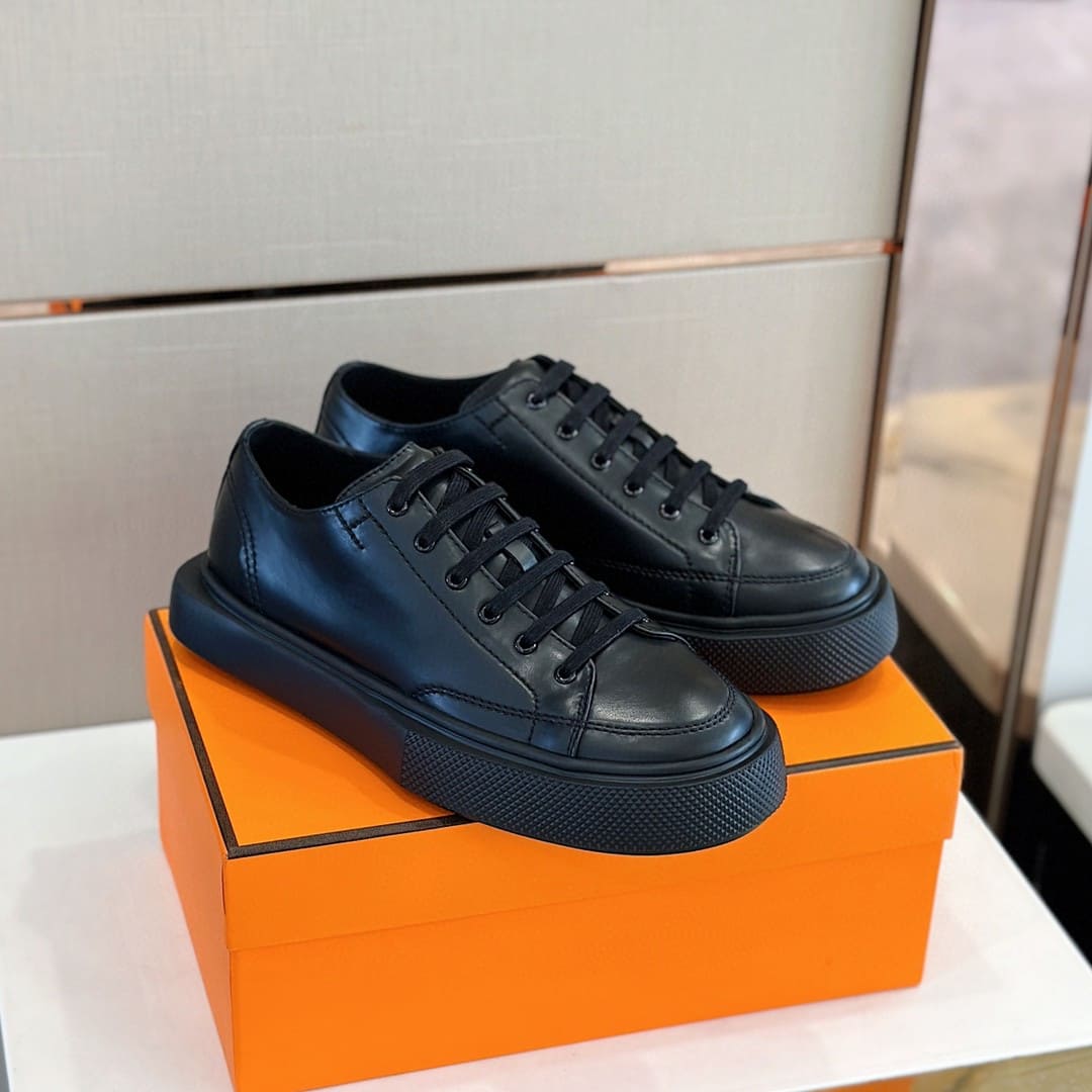 GIÀY HERMES SNEAKER LOW SPORTS CALFSKIN BLACK