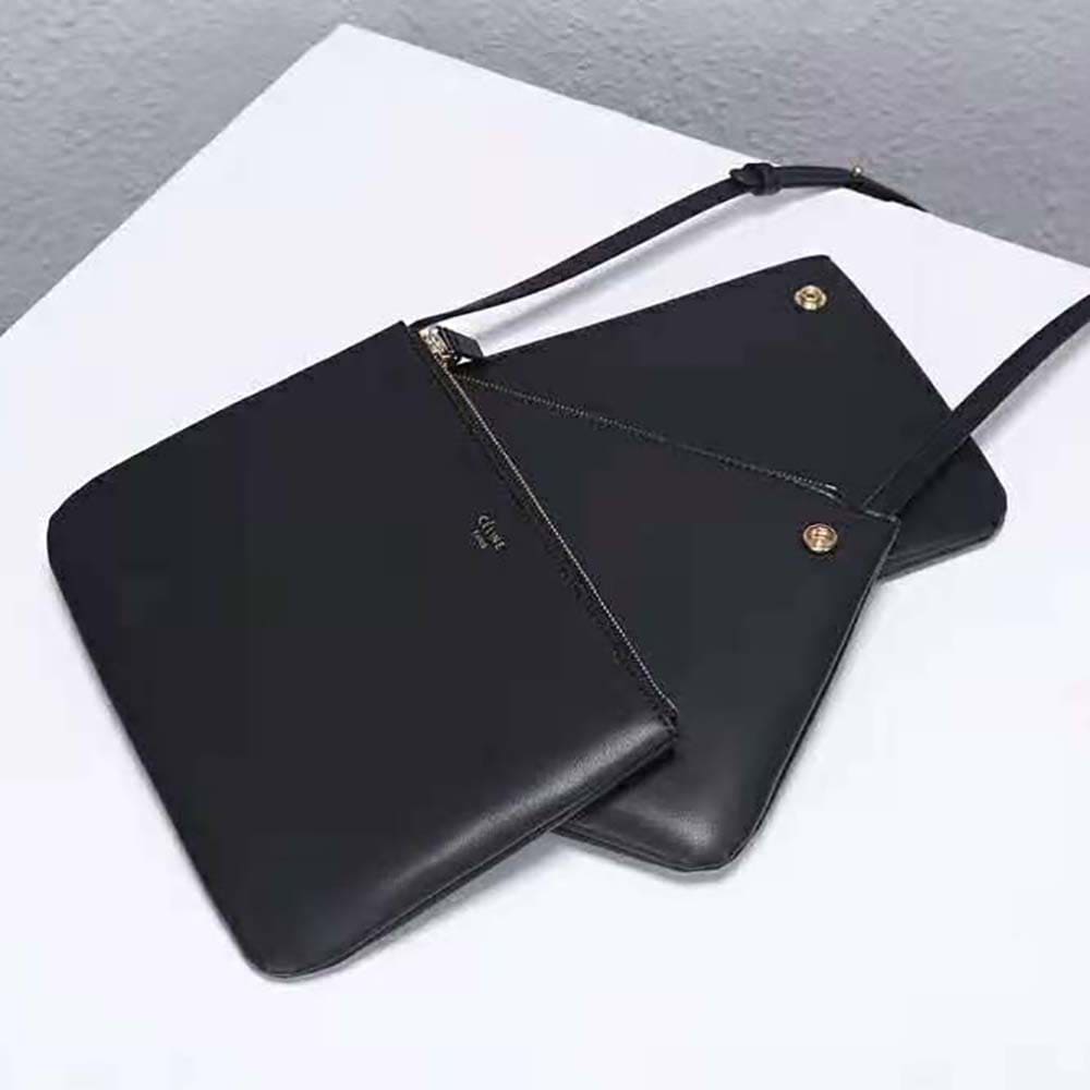 TÚI Celine Women Large Trio Bag in Smooth Lambskin-Black