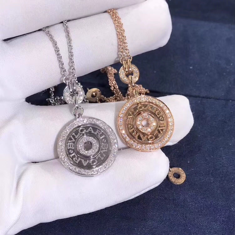 DÂY CHUYỀN VÀNG TRẮNG BVLGARI Cerchi Astrale Diamond 18K Rose Gold Necklace
