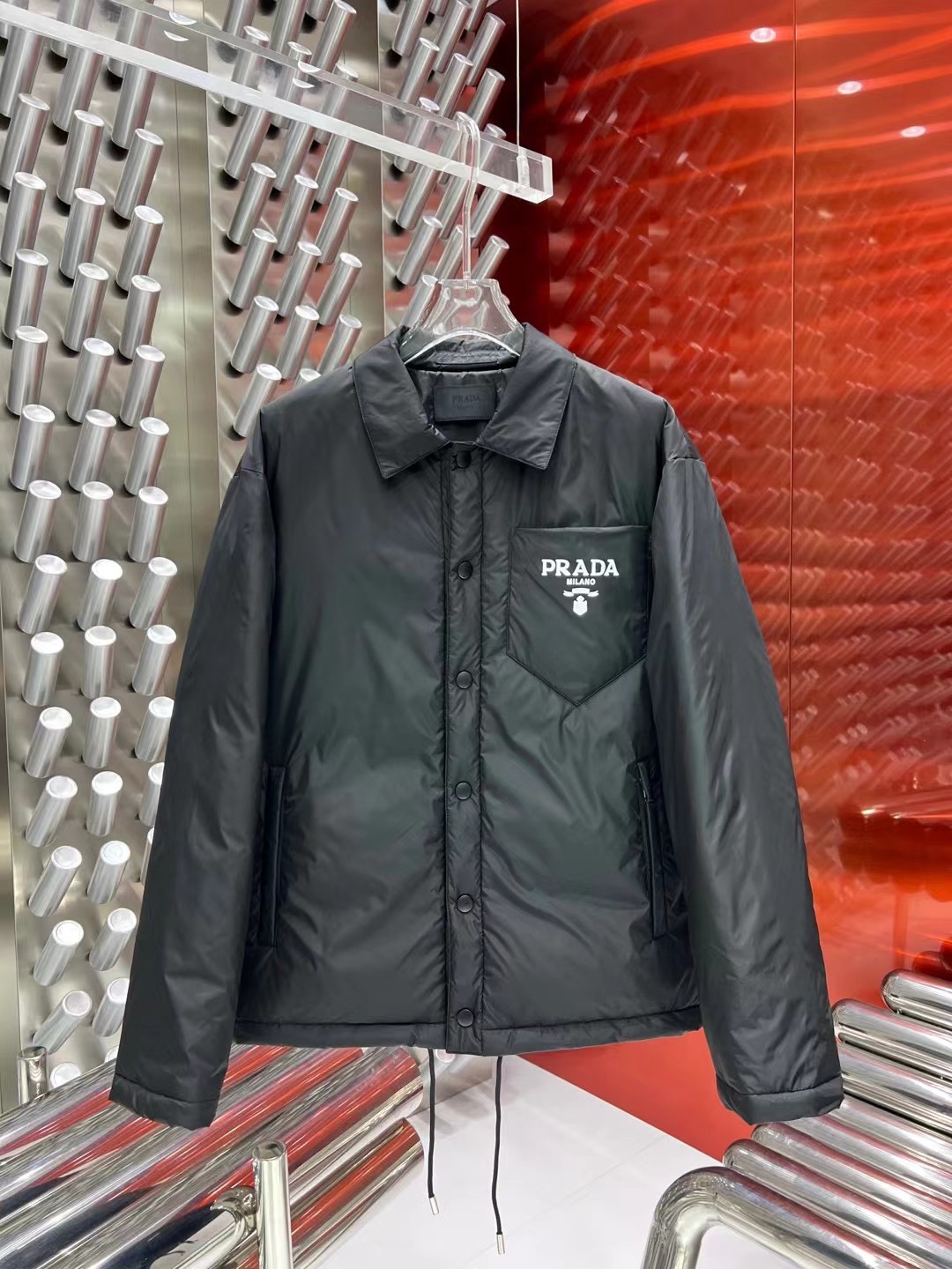 ÁO PRADA Triangle Down Jacket Coat