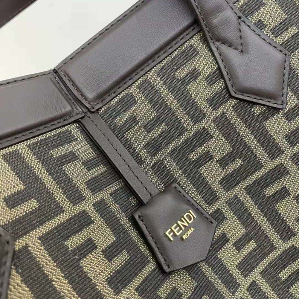 TÚI Fendi Women Origami Large Brown FF Jacquard Fabric Bag that can be Transformed