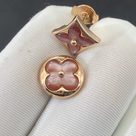 BÔNG TAI LOUIS VUITTON BLOSSOM STAR PINK M.O.P ROSE GOLD 18K