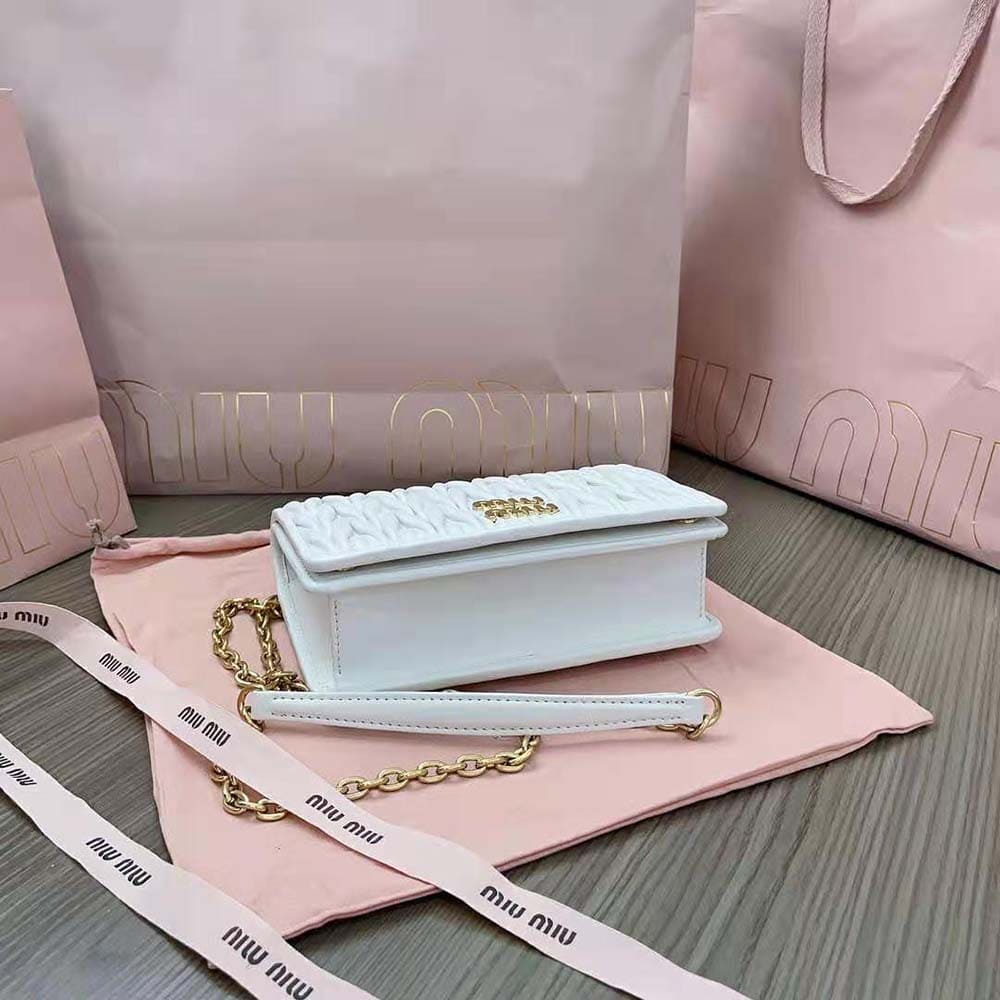 Ví Miu Miu Women Matelassé Nappa Leather Mini-bag-White