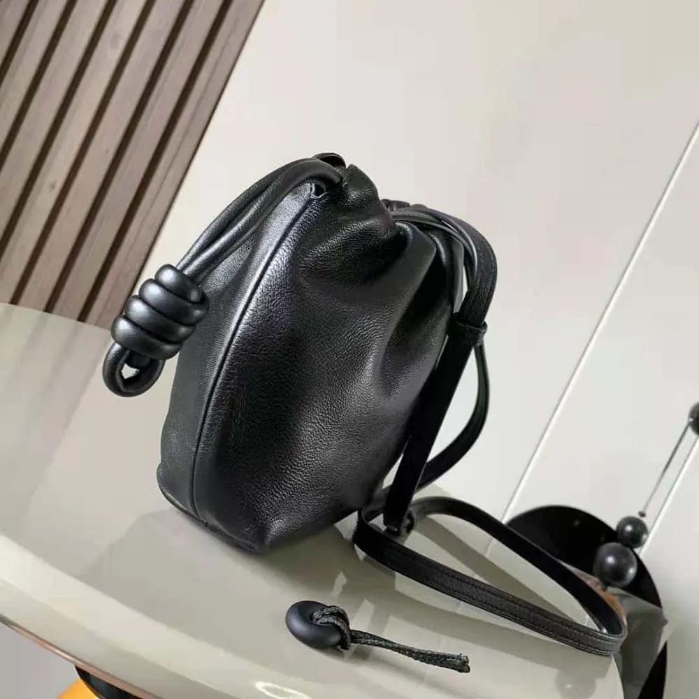 TÚI LOEWE Women Mini Flamenco Purse Bag in Mellow Nappa Lambskin-Black