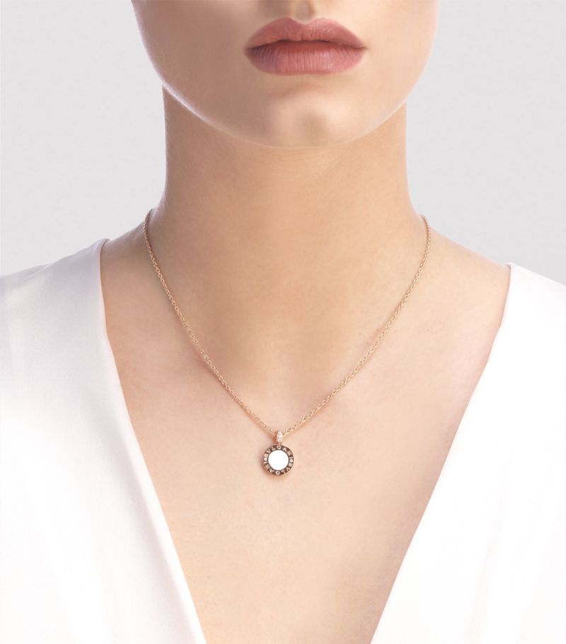 Vòng cổ BVLGARI Rose Gold, Mother-of-Pearl and Diamond vàng hồng 18K