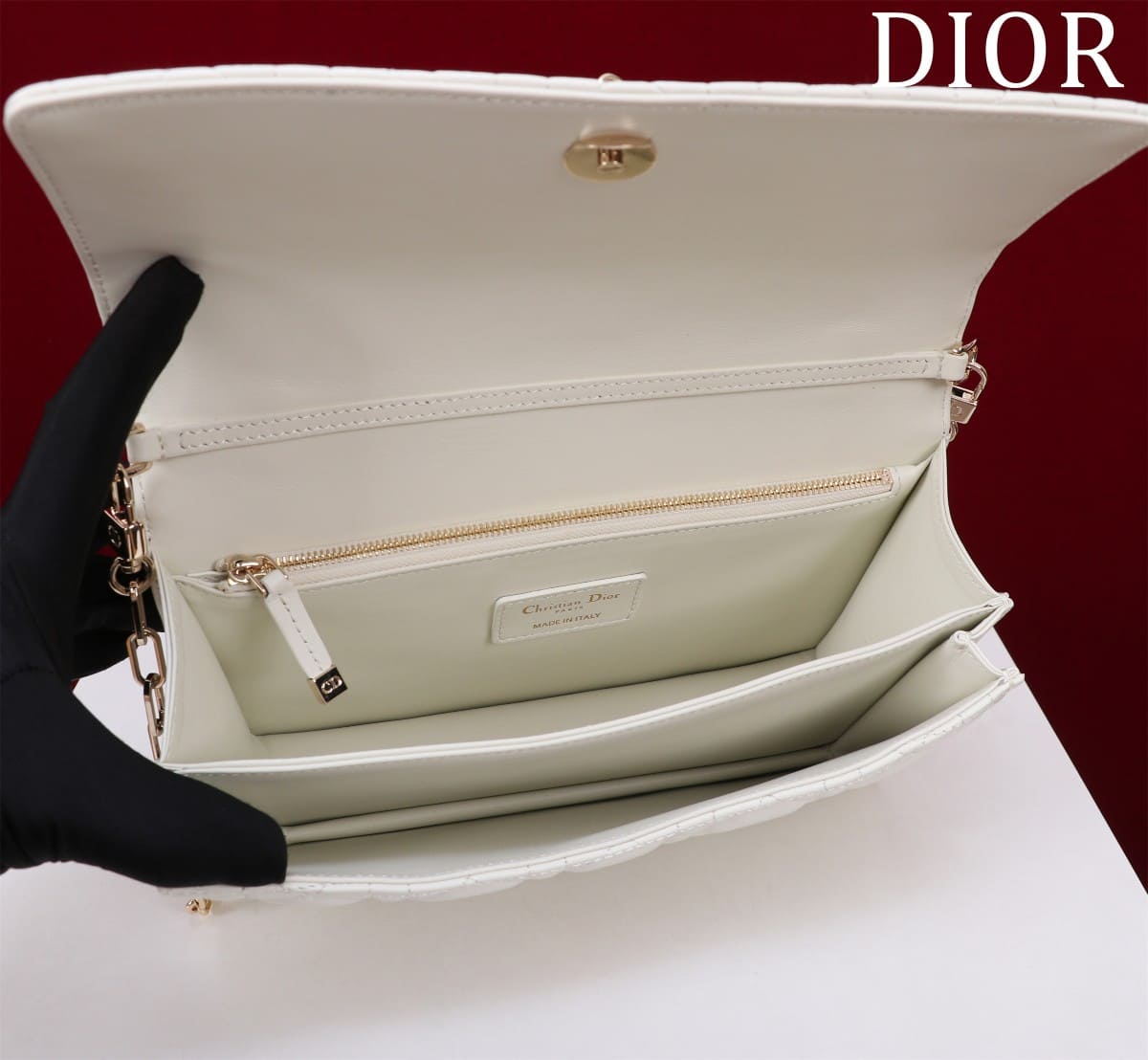 TÚI CHRISTIAN DIOR Mini Miss Dior Bag White Cannage Lambskin