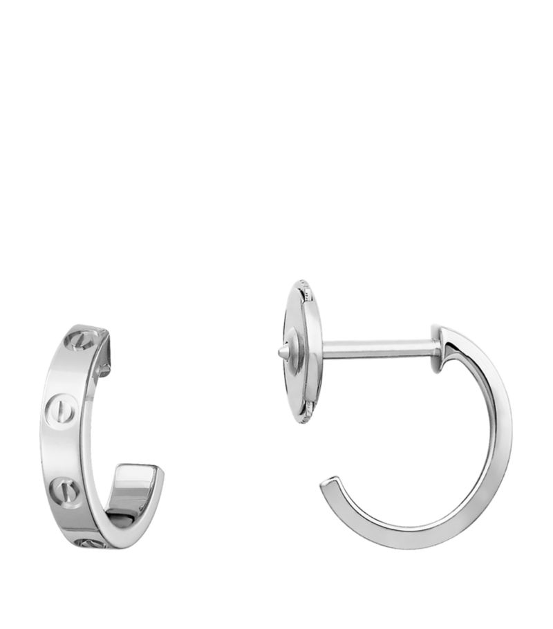 Bông tai CARTIER White Gold LOVE Hoop Earrings vàng trắng 18K