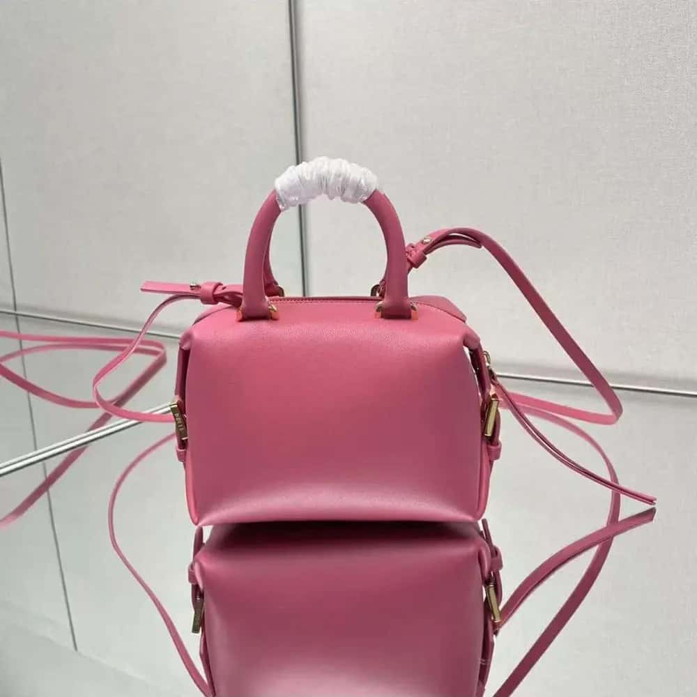 TÚI Fendi Women Nappa FF Mini Cube - Hồng da cừu