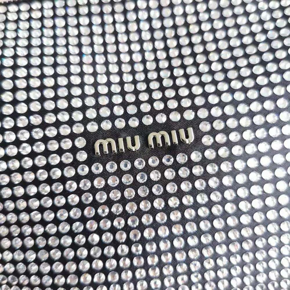Túi Miu Miu Women Spirit Satin Bag with Appliqués-Black