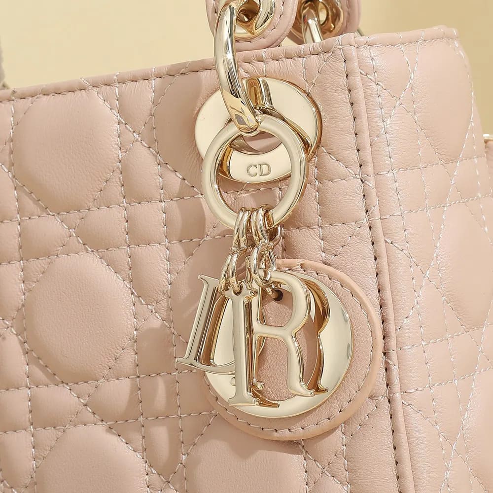 TÚI Dior Lady Dior My ABC Dior Túi xách màu hồng phấn Cannage Lambskin da cừu
