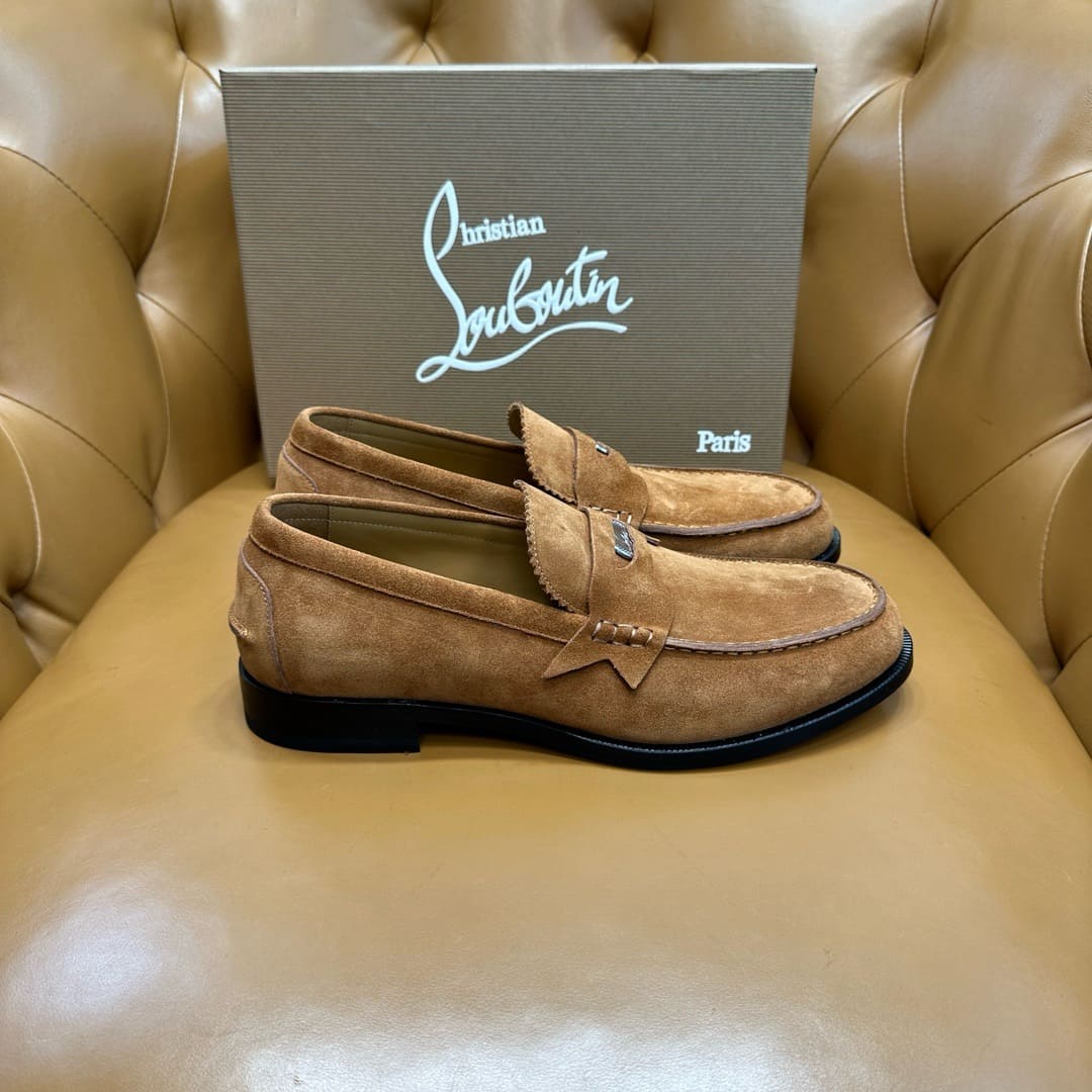 GIÀY CHRISTIAN LOUBOUTIN SUEDE LOAFER HIGH TOP QUALITY SHOES AAA