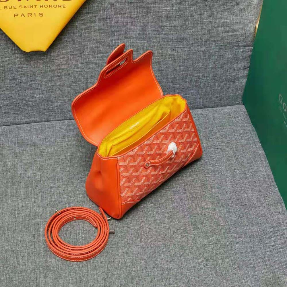 TÚI Goyard Women Sac Saïgon Souple Mini in Toile Goyardine & Chevroches Calfskin-Orange