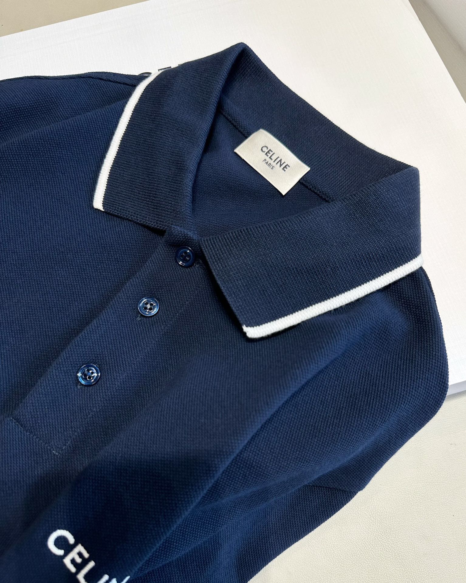 ÁO CELINE POLO SHIRT MÀU XANH UNISEX