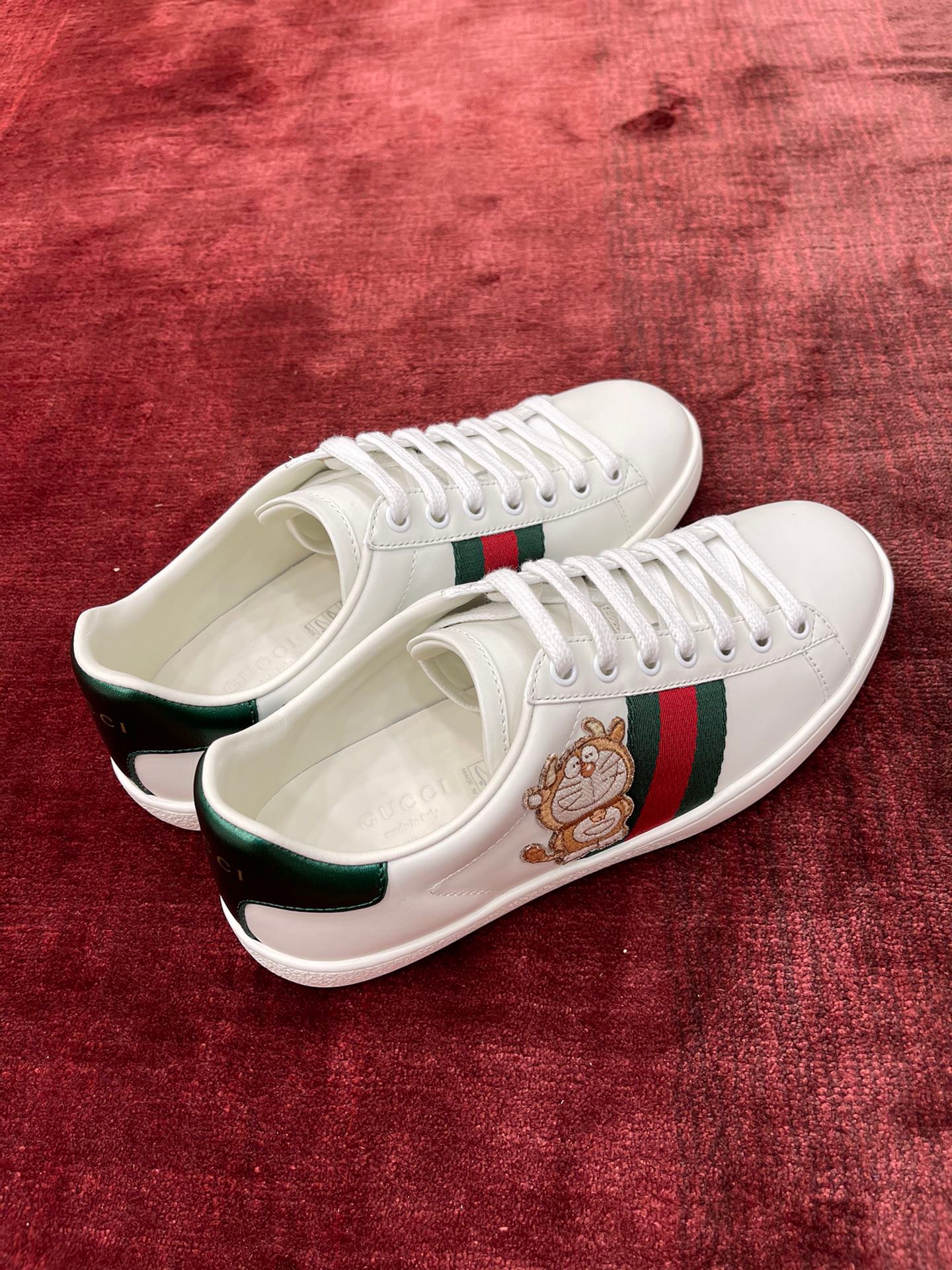 GIÀY GUCCI Leather Ace Sneakers Doraemon White