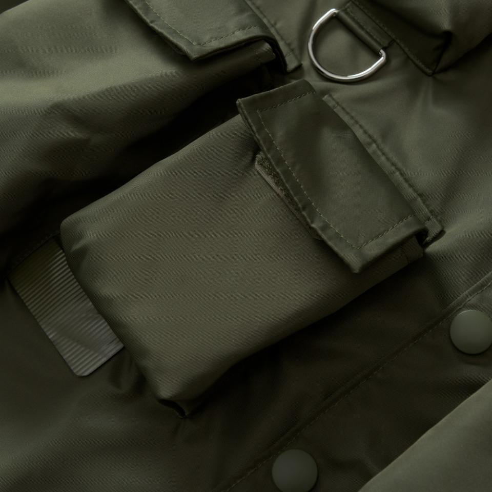 ÁO PRADA SHIRT POCKET RE-NYLON MÀU OLIVE UNISEX