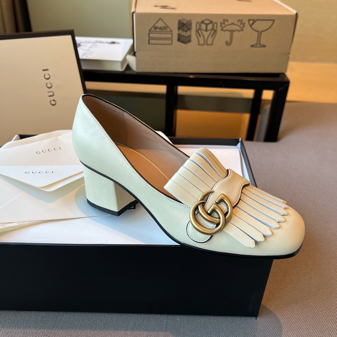 GIÀY GUCCI GG LEATHER LOGO LOAFER SHOES