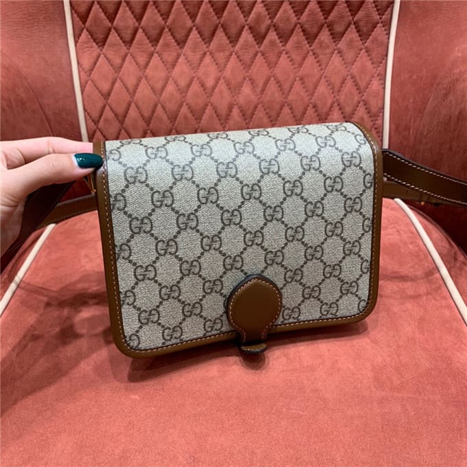 TÚI Gucci mini shoulder bag with interlocking brown Top Quality