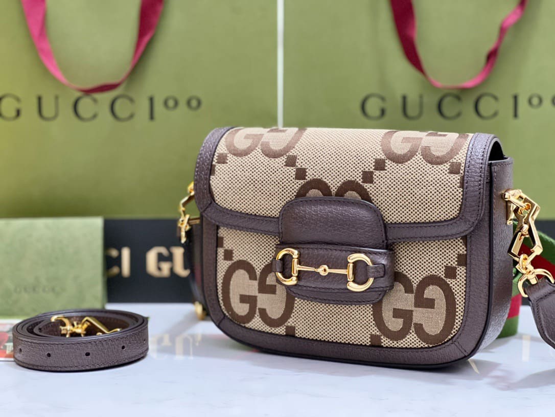 TÚI Gucci GG Horsebit mini Jumbo bag brown Top Quality