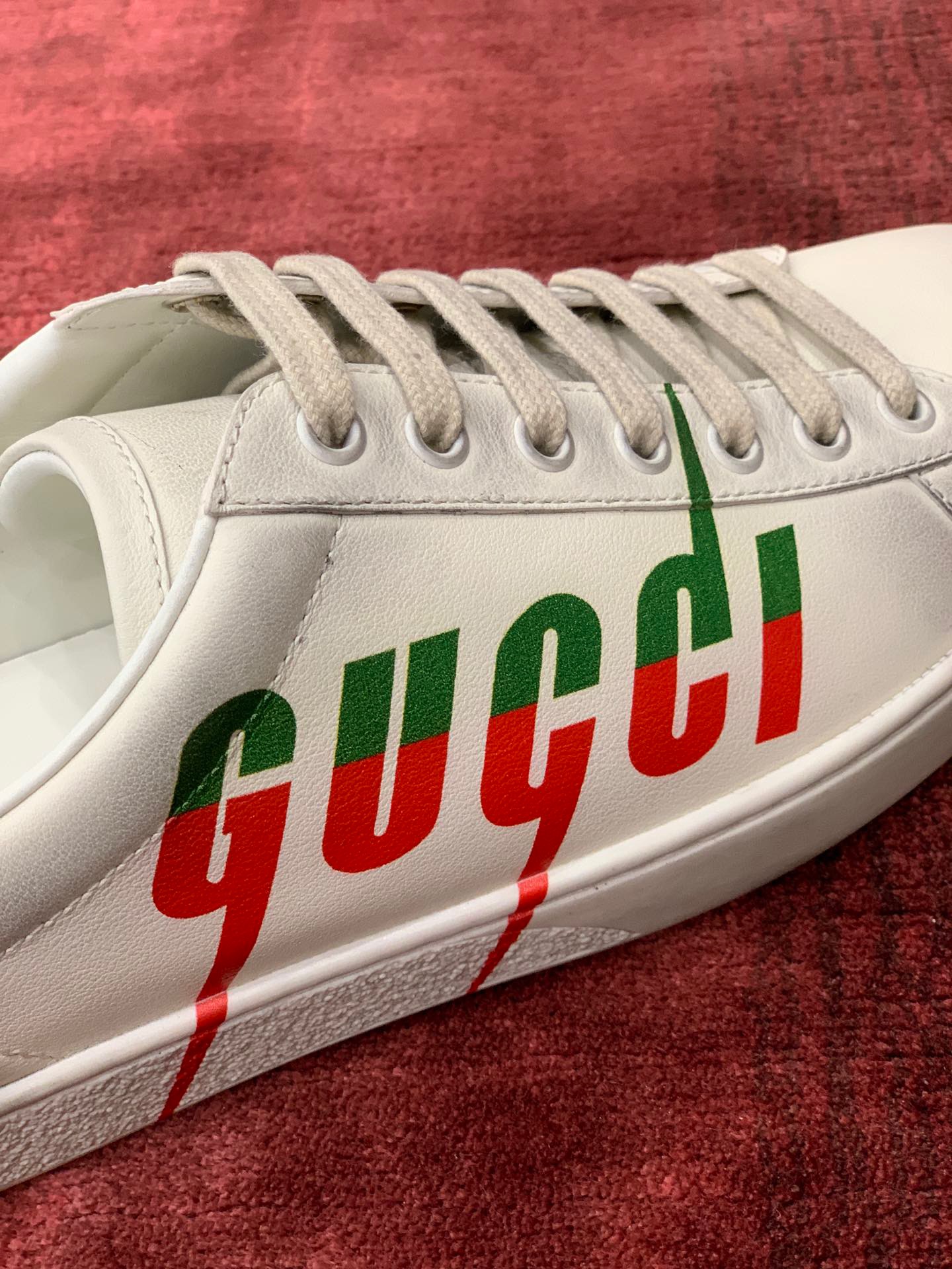 GIÀY GUCCI Leather Ace Sneakers Blade White