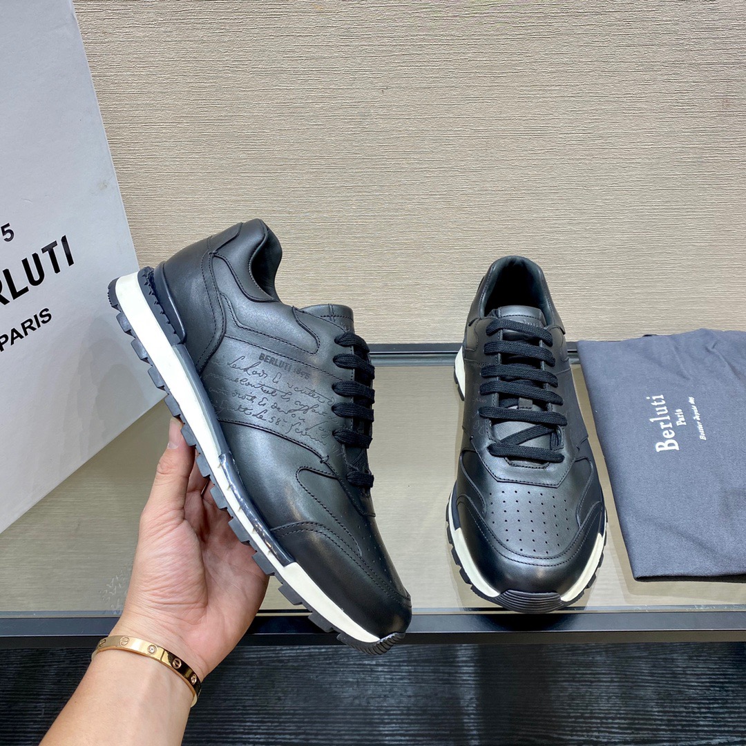 GIÀY BERLUTI Leather Black Sneaker shoes