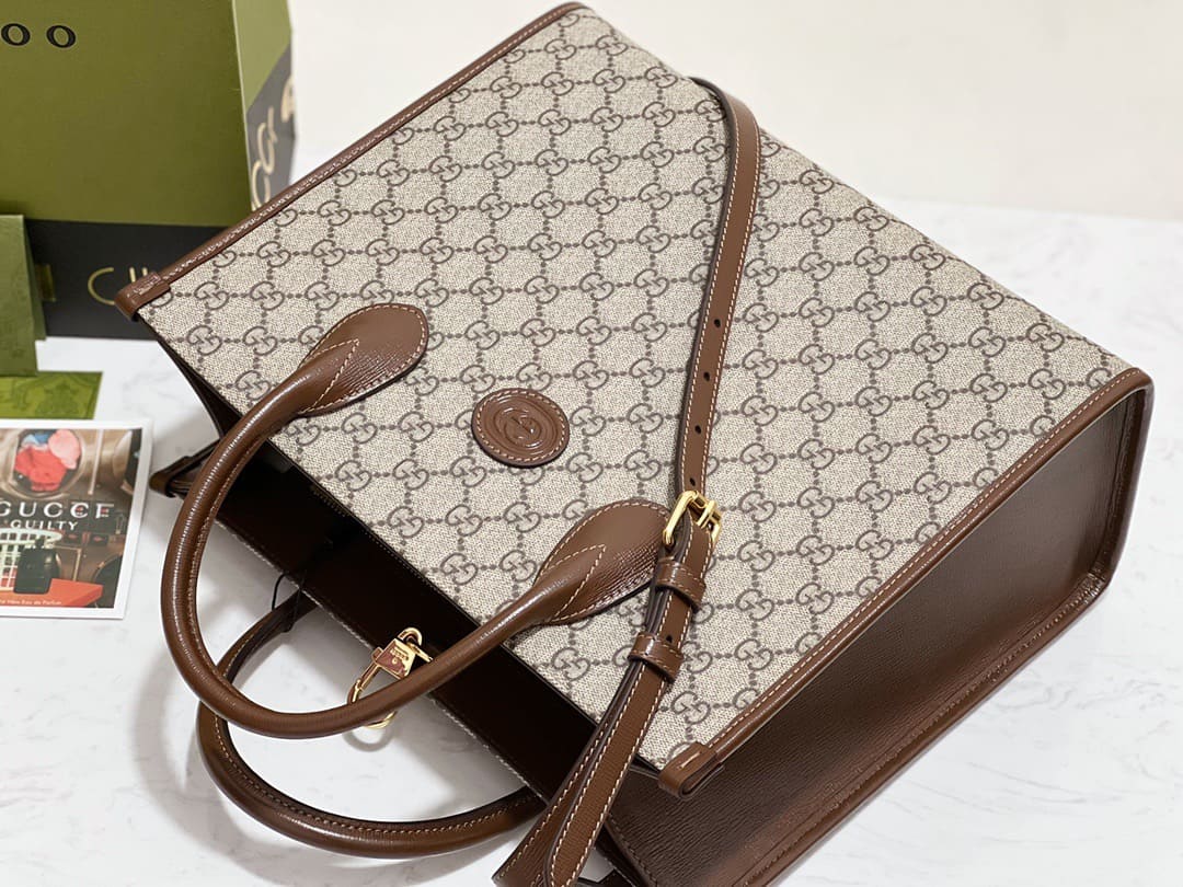 TÚI Gucci GG small tote bag brown Top Quality