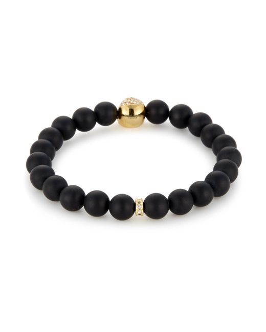 Northskull Metallic Matte Black Onyx Gold bracelet