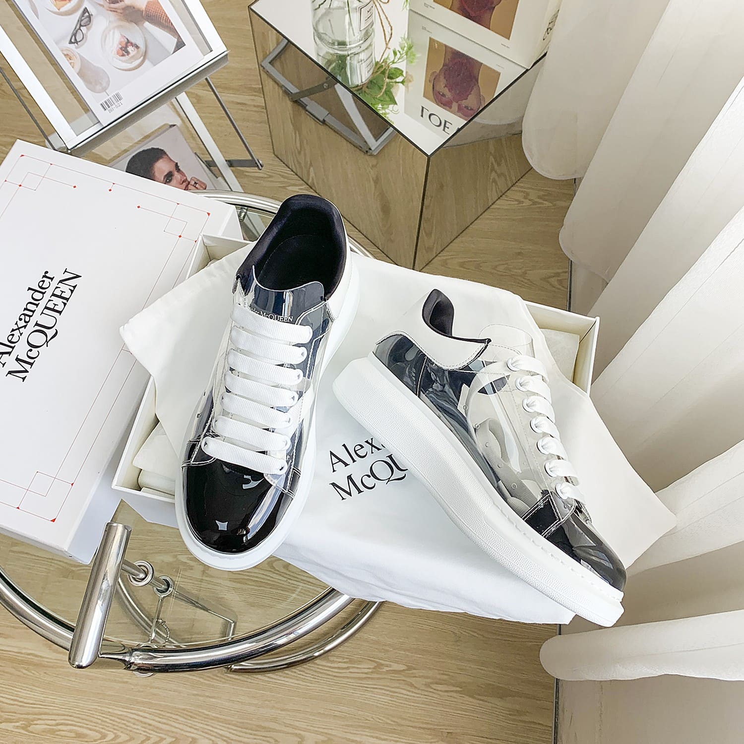 GIÀY ALEXANDER MCQUEEN SNEAKERS SHOES AAA UNISEX NAM VÀ NỮ DA BÊ HẢO HẠNG