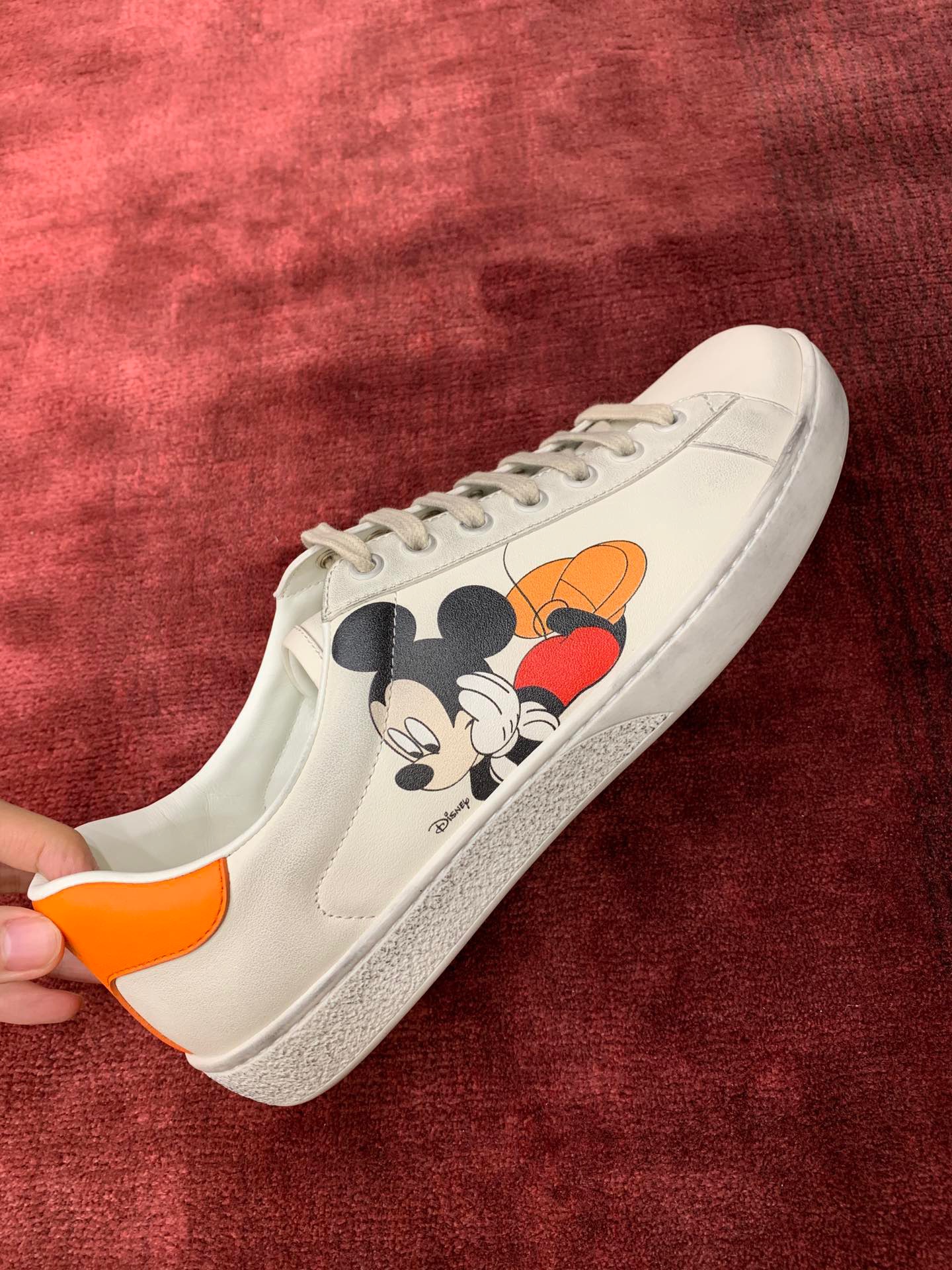GIÀY GUCCI Leather Ace Sneakers Disney Mickey Mouse White