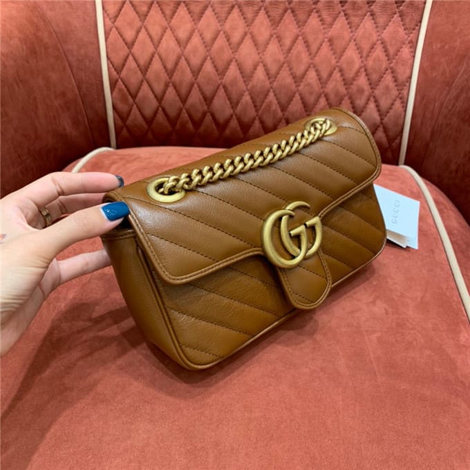 TÚI Gucci Marmont small matelasse shoulder bag brown Top Quality