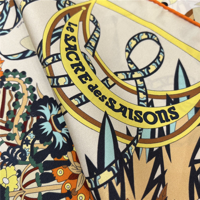 KHĂN Hermes Le Sacre Des Saisons Silk scarf