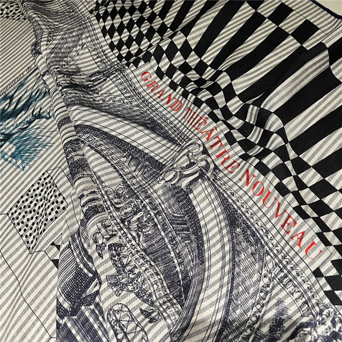 KHĂN Hermes Grand Theatre Nouveau Wool Blend scarf