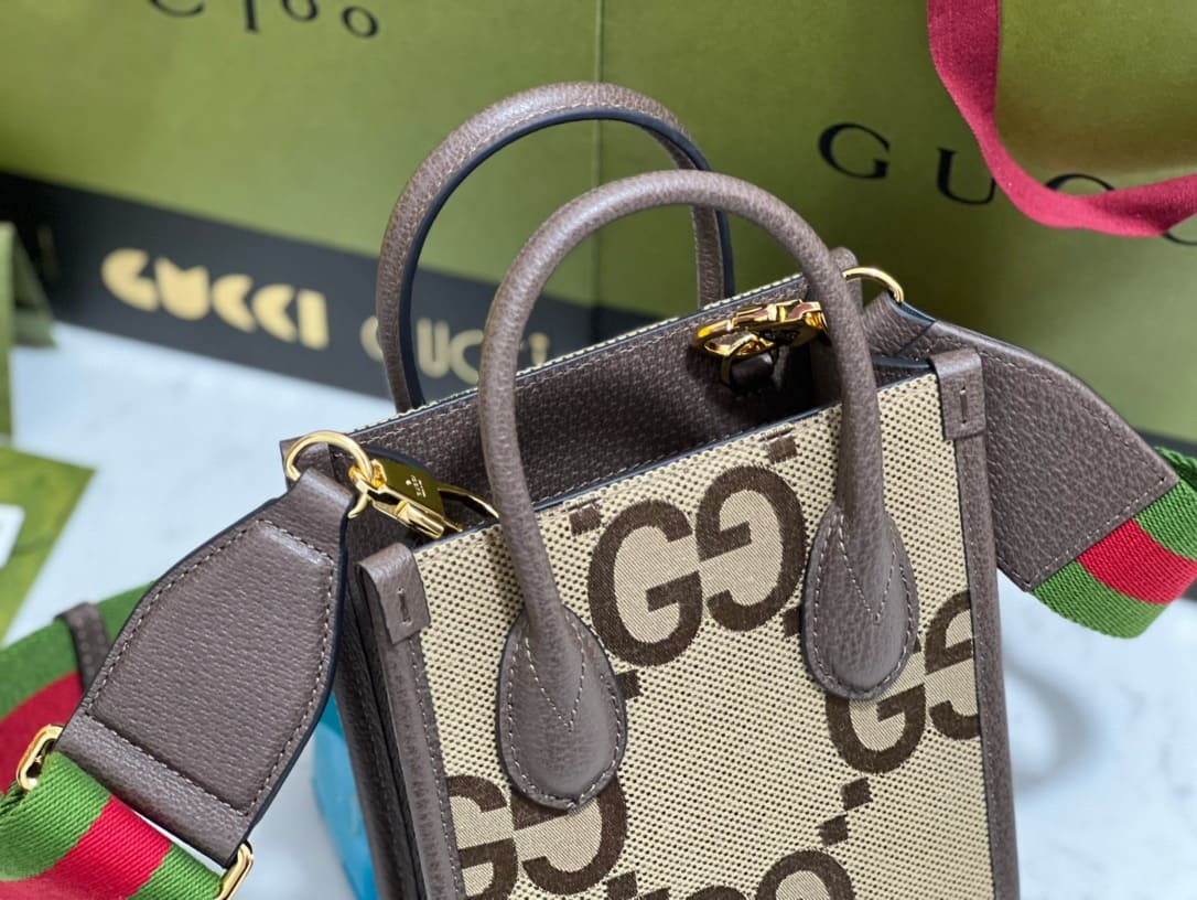 TÚI Gucci GG mini Jumbo Tote Bag brown Top Quality