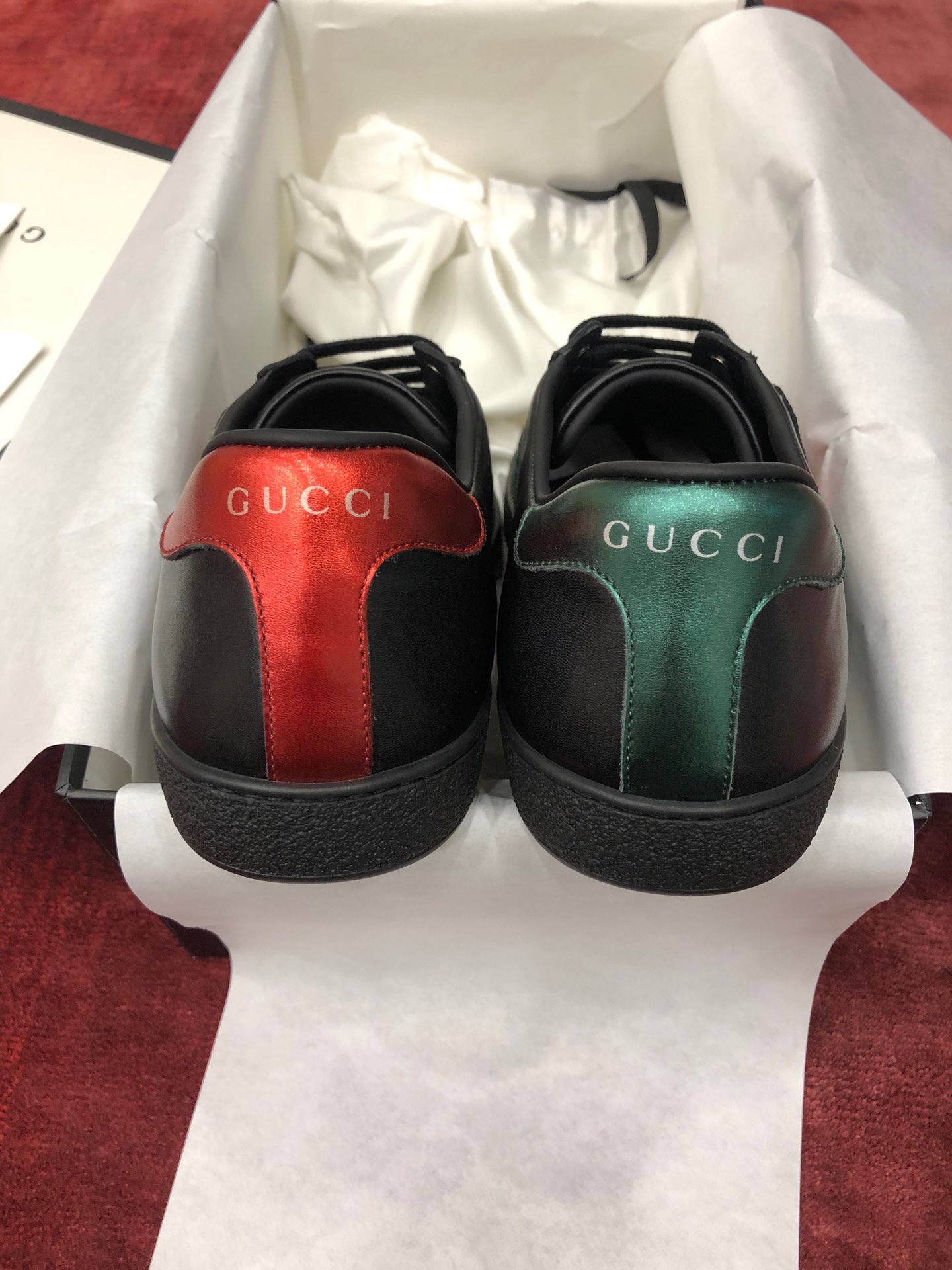 GIÀY GUCCI Leather Ace Sneakers Cat Black