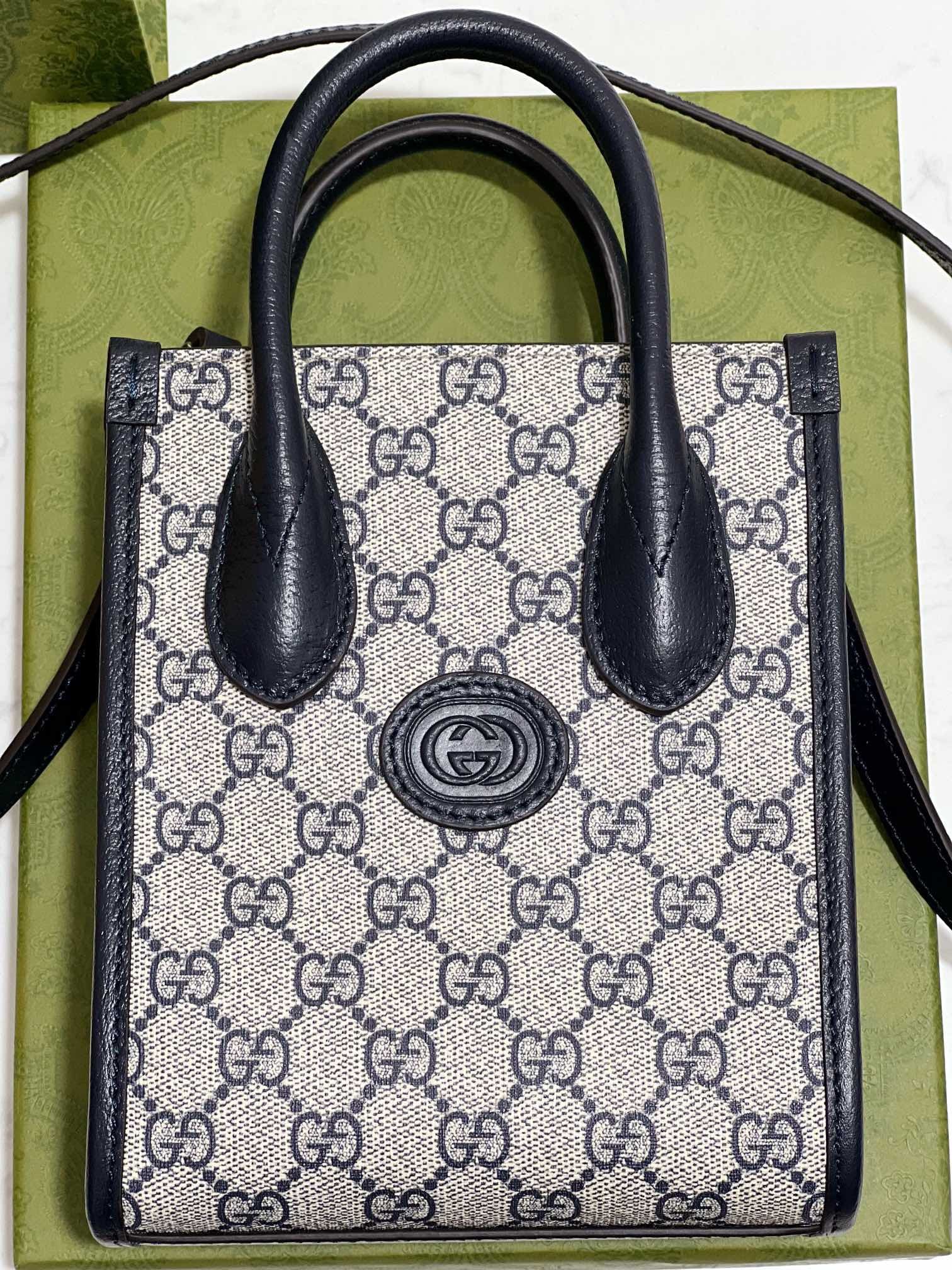 TÚI Gucci mini tote bag with interlocking blue Top Quality