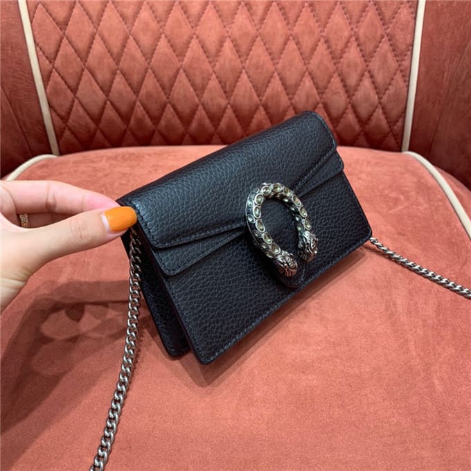 TÚI Gucci Dionysus super mini leather bag black Top Quality