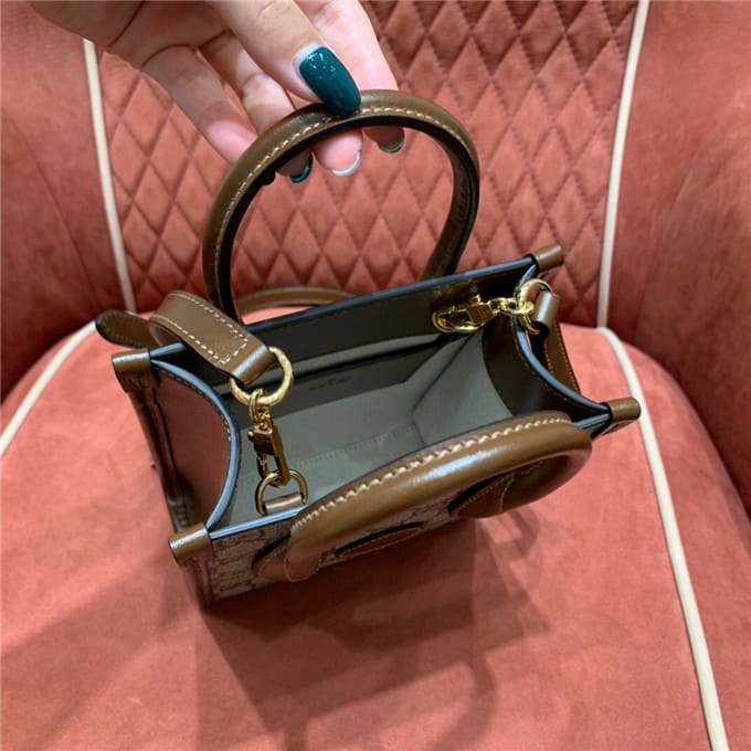 TÚI Gucci mini tote bag with interlocking brown Top Quality