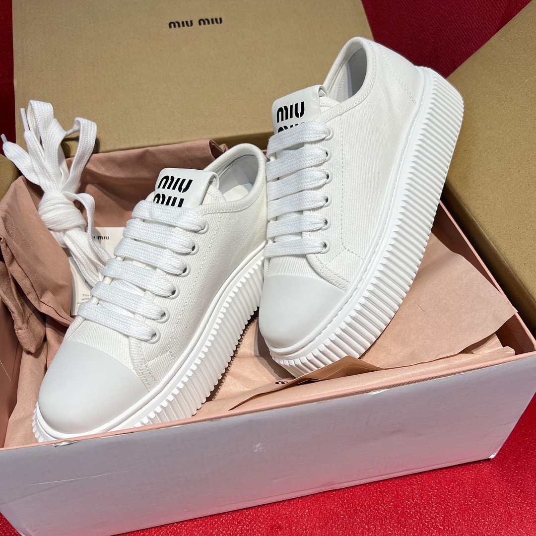 GIÀY MIU MIU CANVAS SNEAKERS HIGH SOLE
