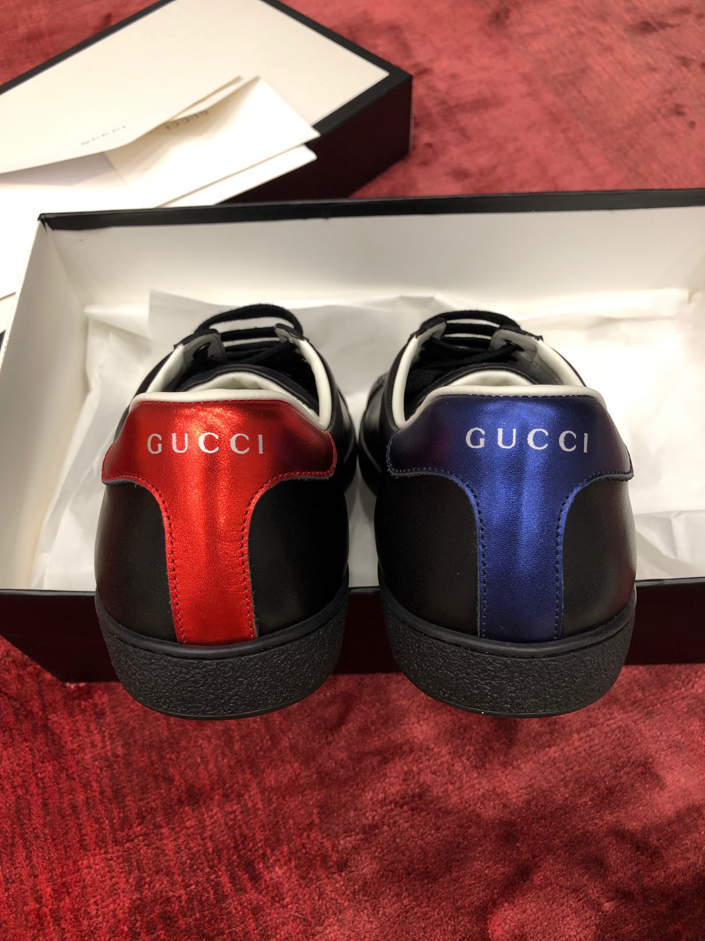 GIÀY GUCCI Leather Ace Sneakers Tiger Black