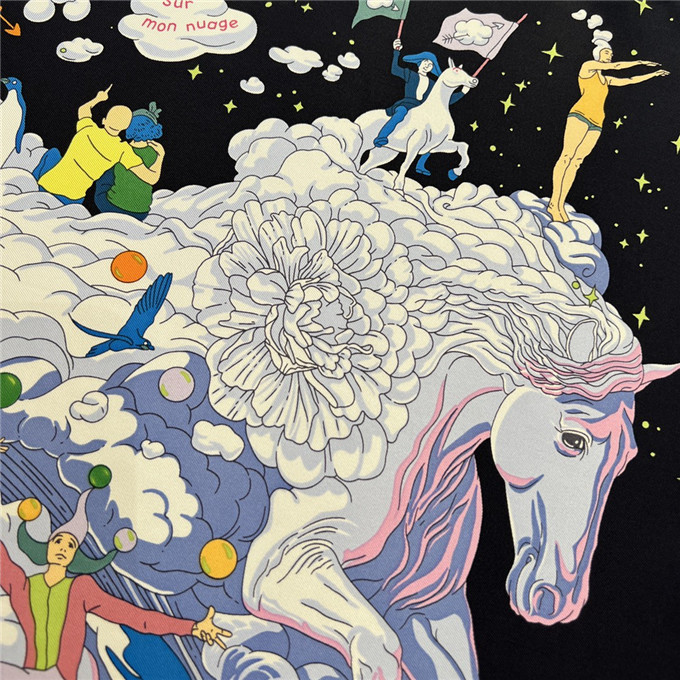 KHĂN Hermes Le Horse Silk scarf