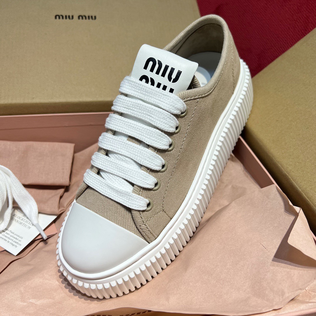GIÀY MIU MIU CANVAS SNEAKERS HIGH SOLE