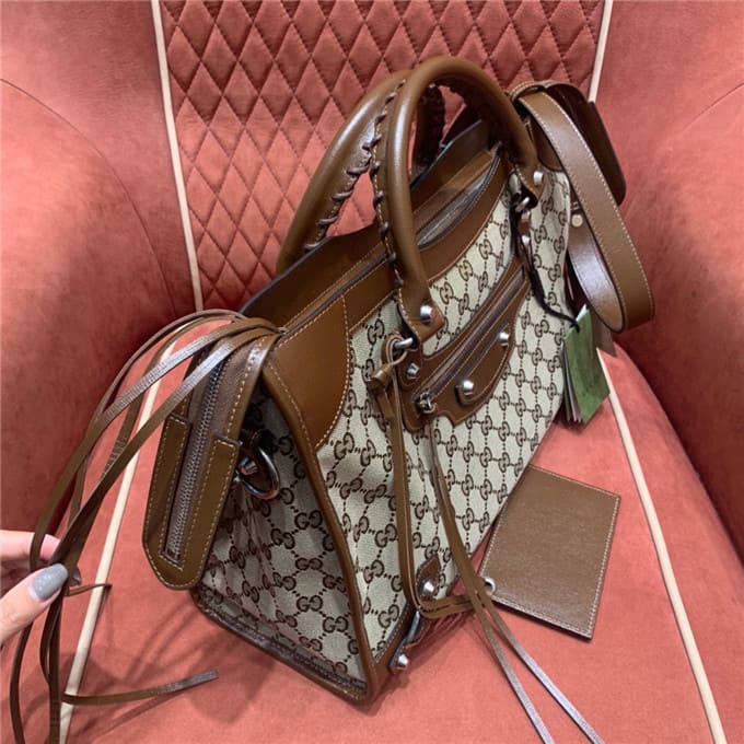 TÚI Gucci x Balenciaga the hacker project medium neo classic bag brown Top Quality