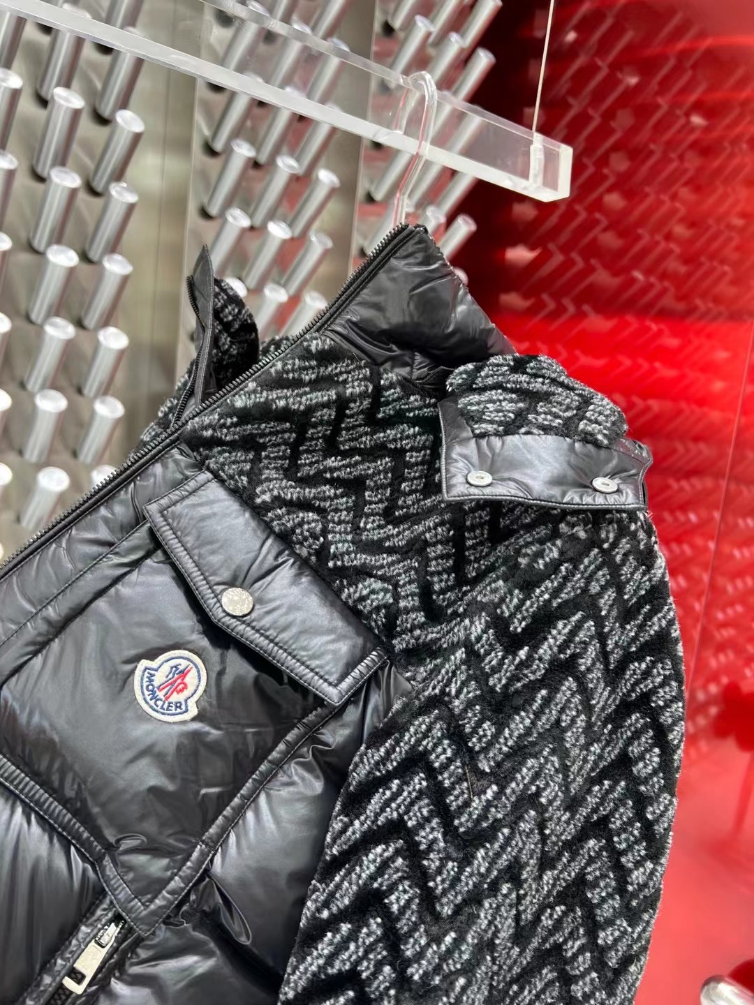 ÁO MONCLER FEATHER  TWEED DOWN JACKET